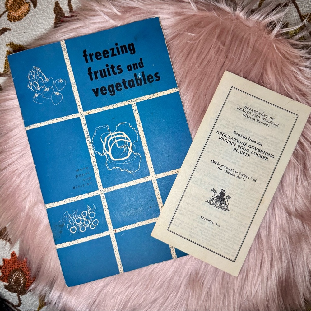 Vintage Freezing Fruits and Vegetables Cookbook - Blue Cover